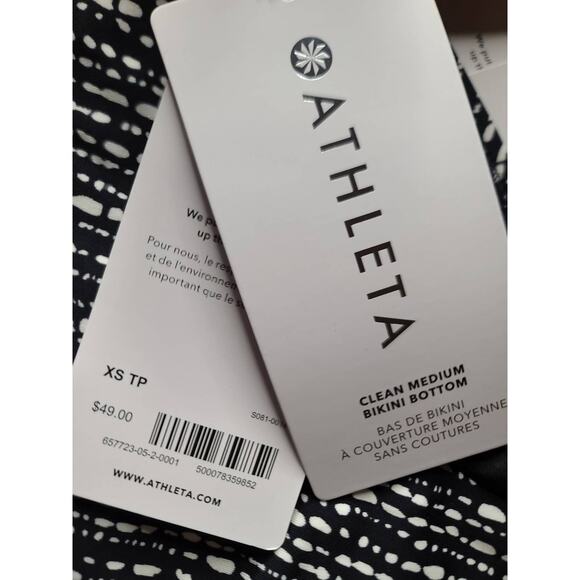 NWT Athleta clean medium swim bottom - XS - Rice Pearls Black - XS - Picture 4 of 4